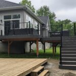 cabana earl grey composite deck with fortress rail front kanata