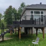 cabana earl grey composite deck with fortress rail side kanata