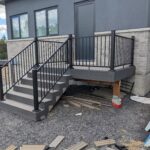 cabana earl grey porch staircase fortress black railing