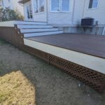 Fiberon bungalow trex white fascia deck no rail side