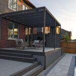 Gray pergola fiberon composite deck manotick
